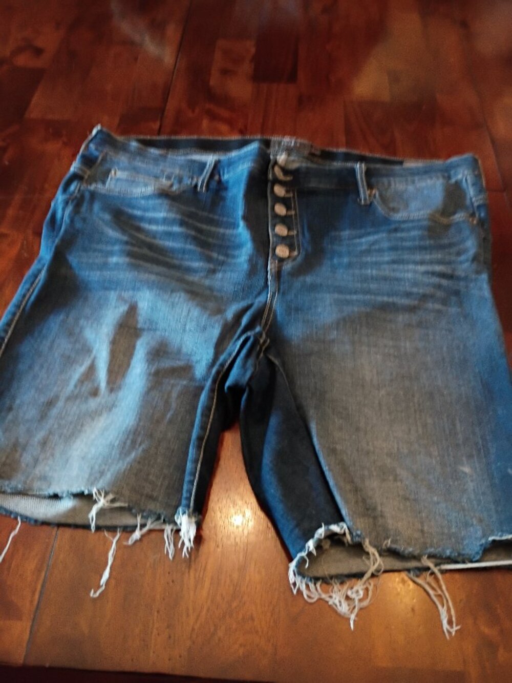 Torrid Medium Wash Button up Jean Shorts